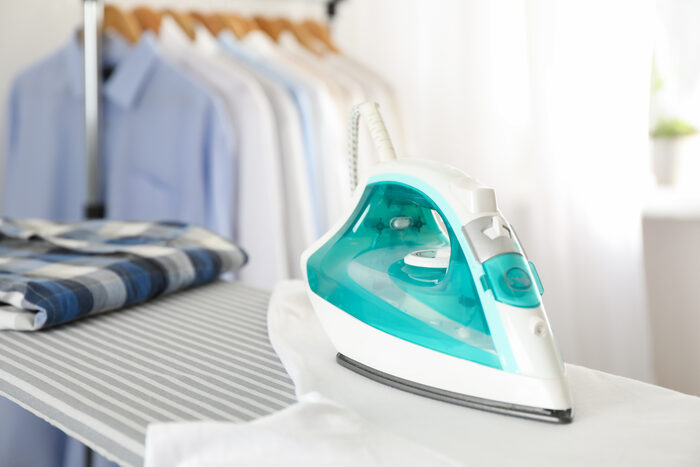 Freshly ironed laundry ready to return